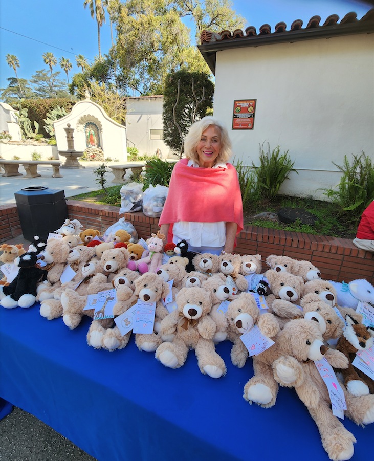 Nina at table with bears